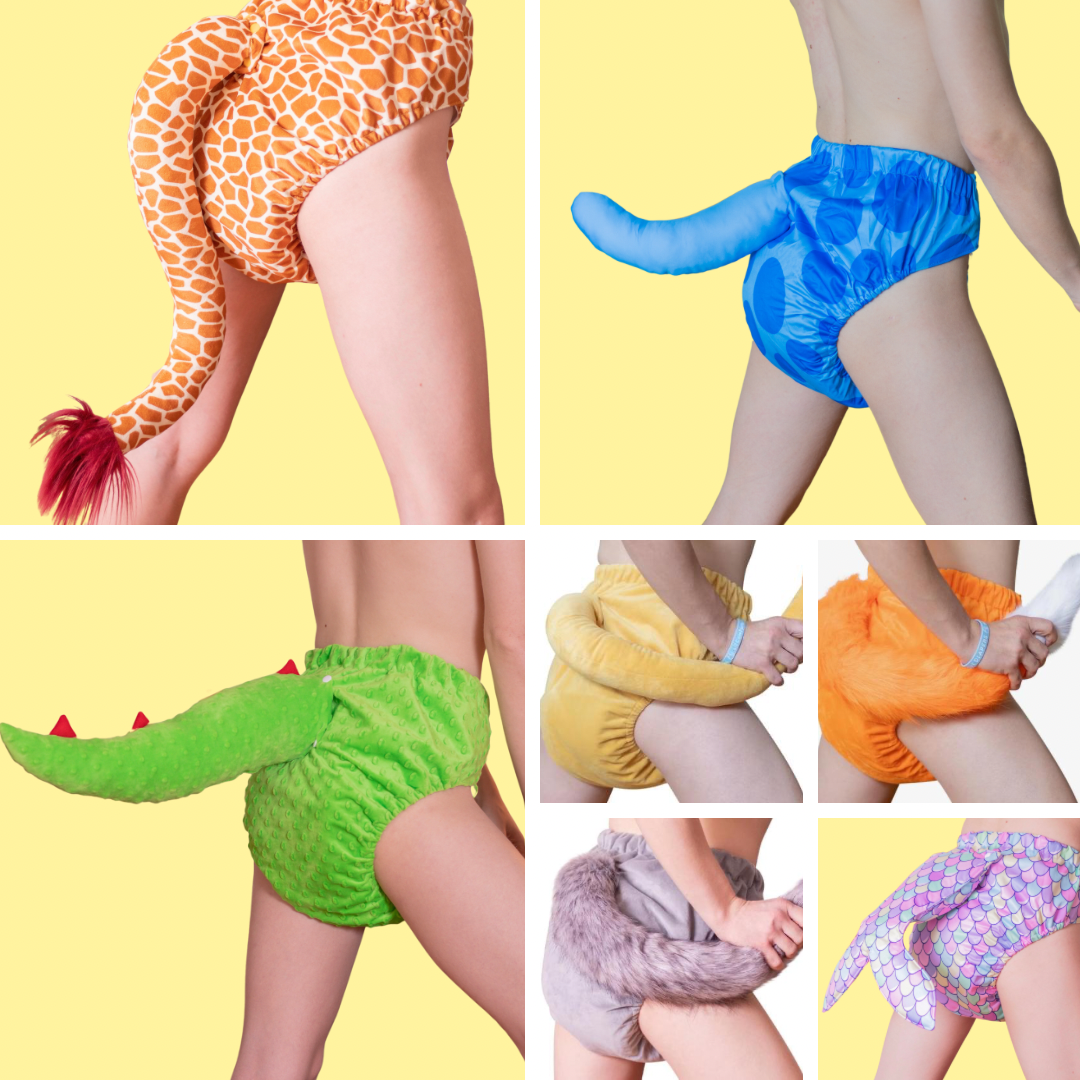 Lil Comforts Animal Tail Cloth Diapers ABdlr