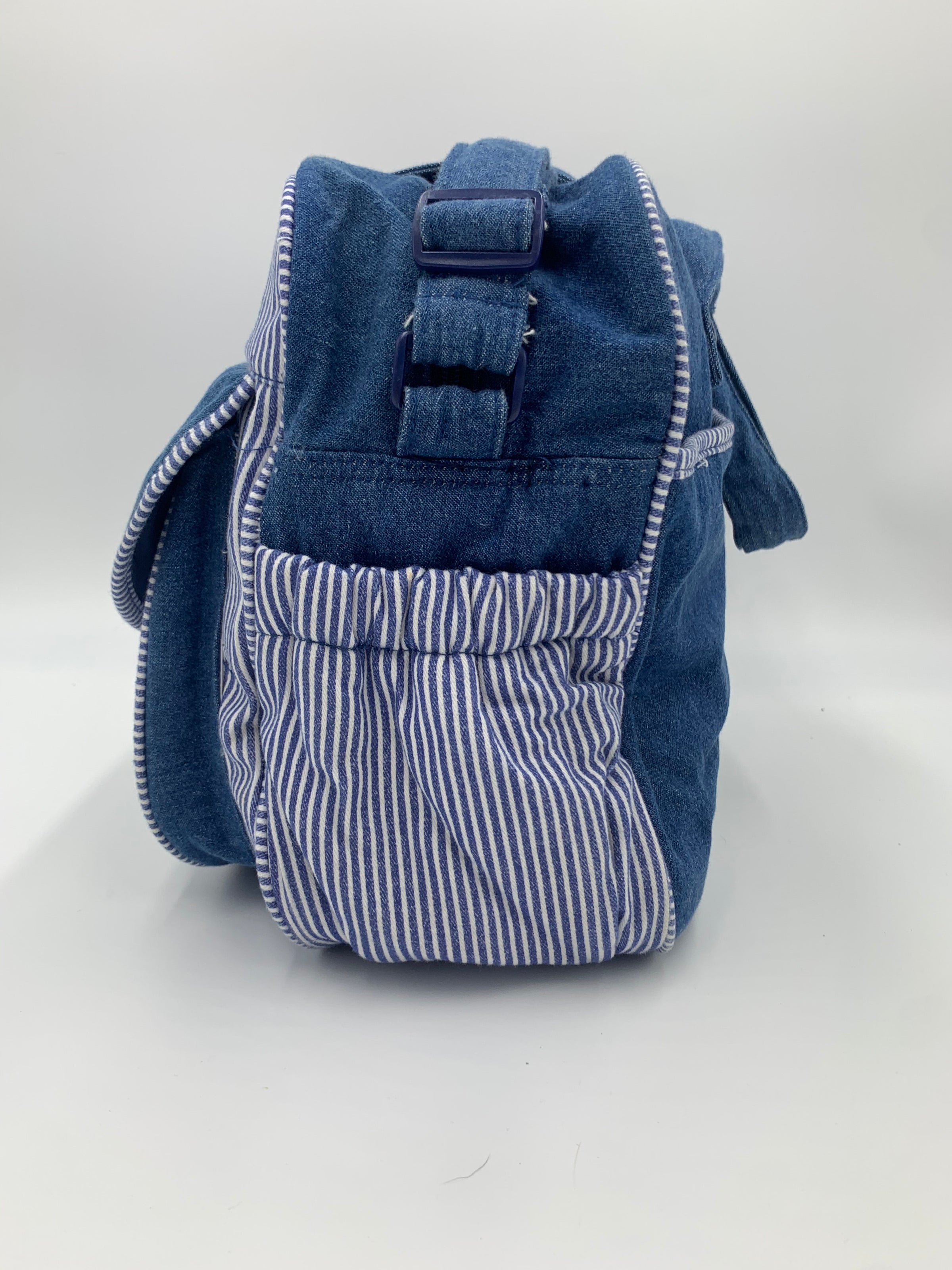 OshKosh B'gosh Denim Railroad Pinstripe Diaper Bag | ABdlr