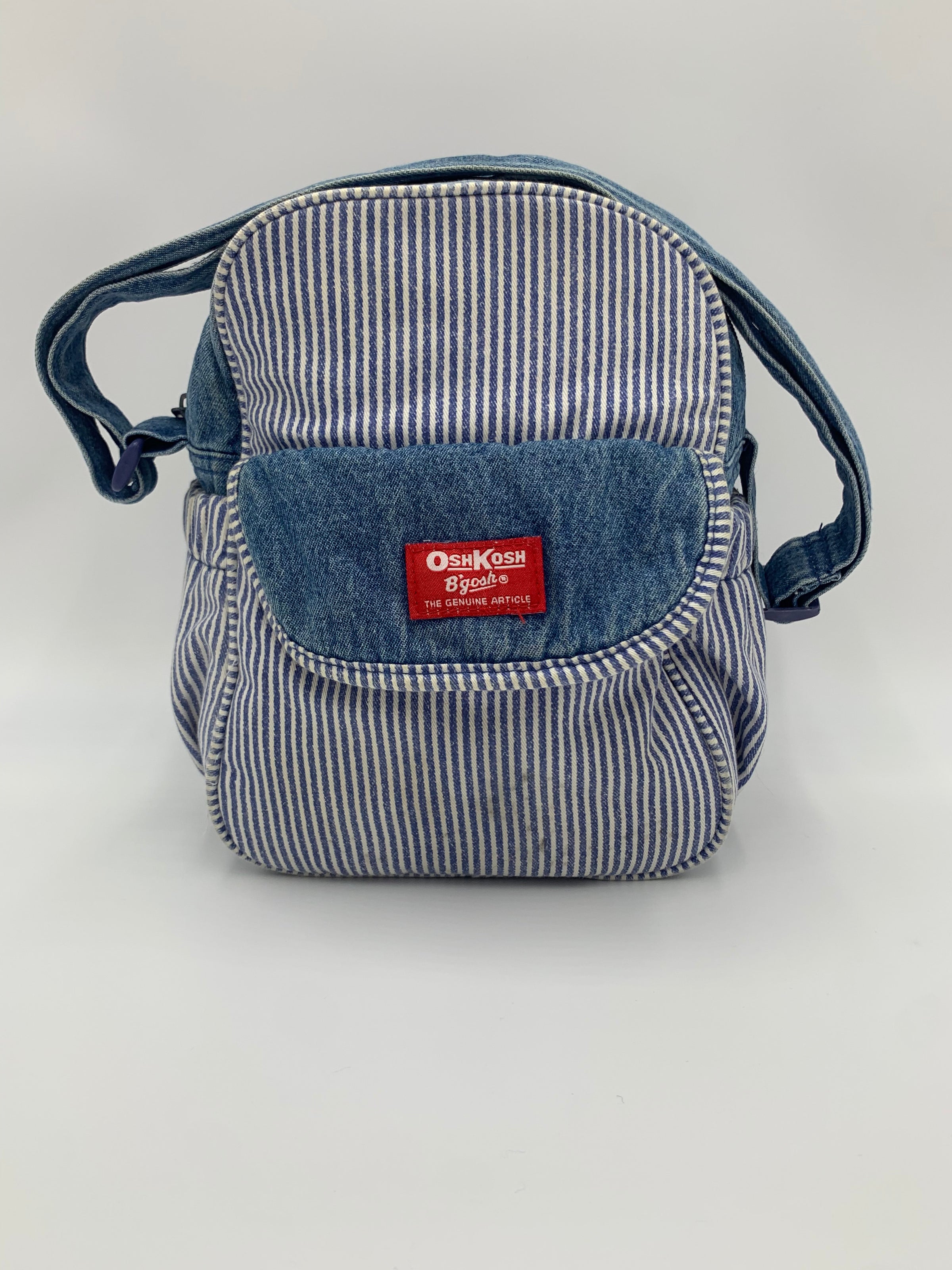 Vintage Oshkosh Bgosh Mini Denim Backpack With Railroad 